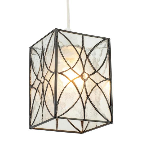 Cathedral Style Glass Pendant Light Shade with Textured Glass Panels Image 8