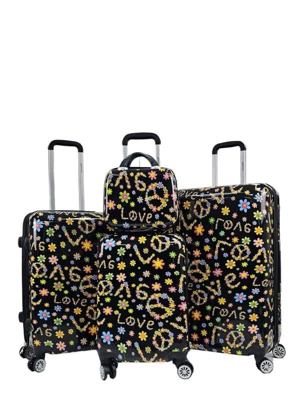 Snowball Hard Shell Printed Dual 4 Wheel Luggage Suitcase