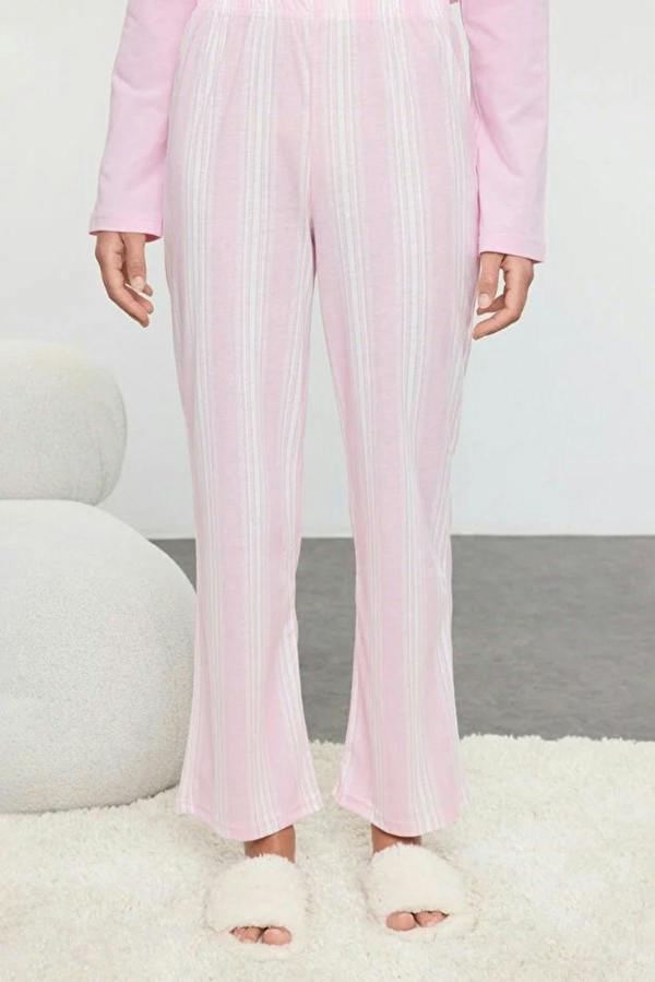 WOVCOR 2-Piece Cotton Striped Knit Pajama Set