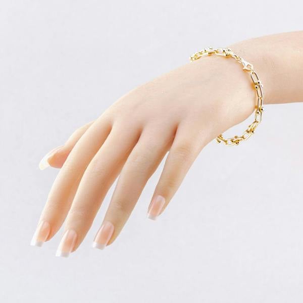 T. H. Baker 9ct Yellow Gold 7.5 Inch Fancy Ball Bar Chain Bracelet HTLC-600-9Y-7.5