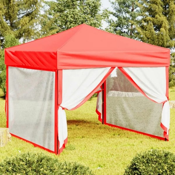 Berkfield Folding Party Tent with Sidewalls Red 3x3 m