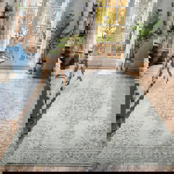 Livabliss Monaco-Vintage Grey Ivory Traditional Boho Rug