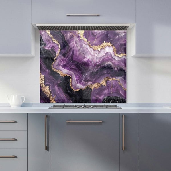 Warren Reed - Designer Deep Purple Marble Effect Kitchen Splashback