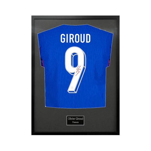 Olivier Giroud Signed France Shirt Standard Frame