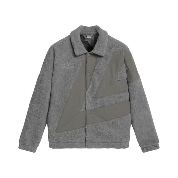 Umbro Mens Fleece Coach Jacket - Harbor Mist/Ultimate Grey - 