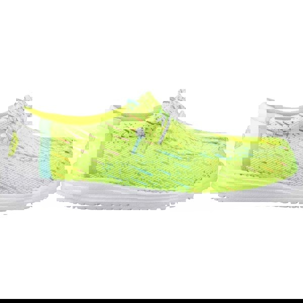 HEYDUDE Wally Party Mesh Polyester Men's Lime Punch/White Moccasins Shoes
