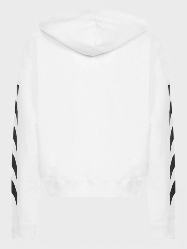 Off - White Diagonal Helvetica Oversized Hoodie White/Black - Supplied FashionOFF WHITE