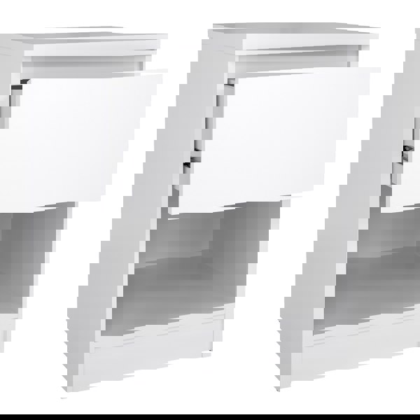 Furniture To Go Naia Bedside 1 Drawer 1 Shelf in White High Gloss