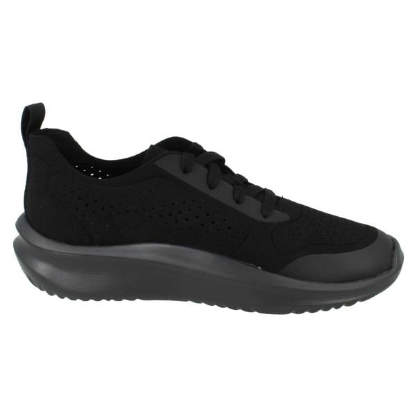 Clarks Ladies Clarks Cloudsteppers Platform Trainers - Solevana Tie