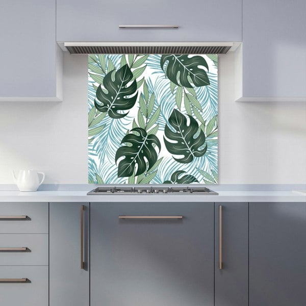 Warren Reed - Designer Tropical Pattern, Bright Plants, Flowers Kitchen Splashback