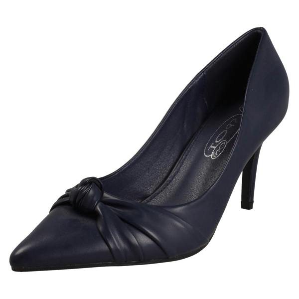 Spot On Ladies Spot On High Heel Twist Knot Vamp Pointed Toe Court Shoe F90130