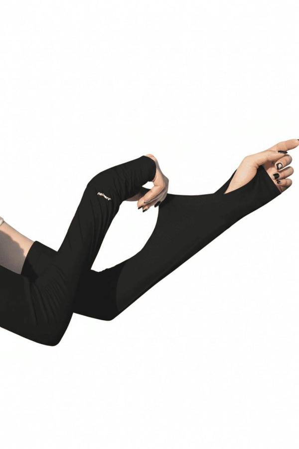 Anniou Women's UV Cooling Arm Sleeves - Black