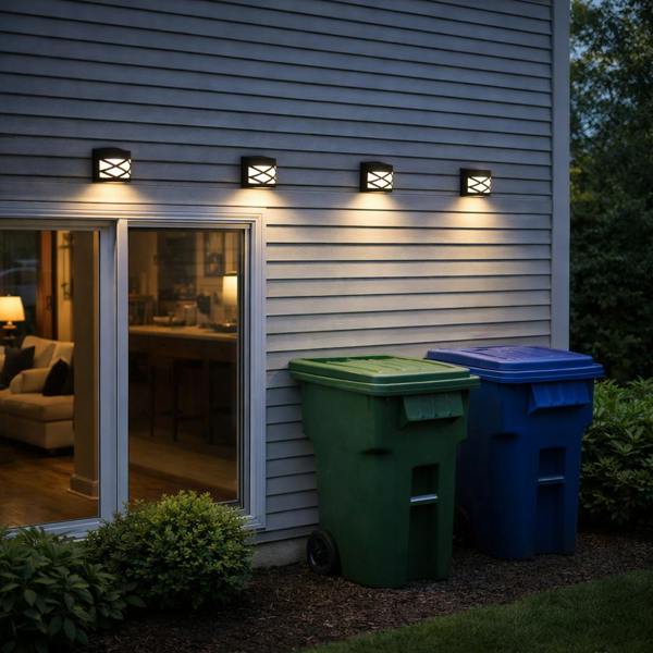 Gardenwize Pack of 4 Solar Fence Lights – Deck, Fence & Wall LED Lights