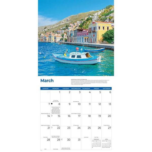 Greek Isles Calendar 2027, Wall Calendars, Month To View, Travel, Gift
