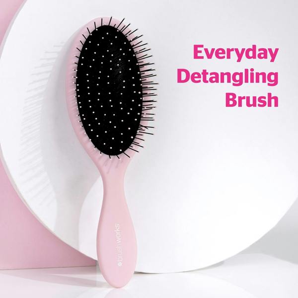 Brushworks Professional Oval Detangling Hair Brush - Pink