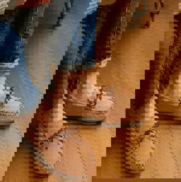 Mokkers JAKE Mens Suede Moccasins Taupe