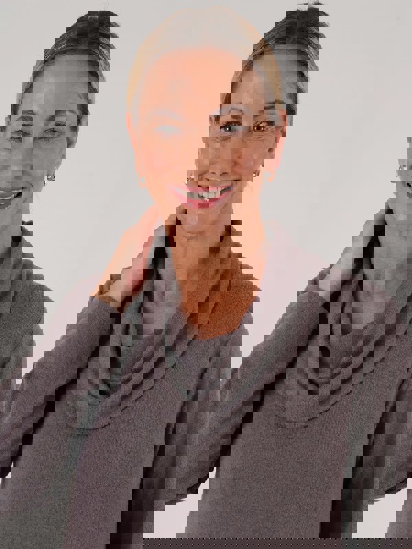 PennyPlain Tunic Cowl Neck Top - Taupe