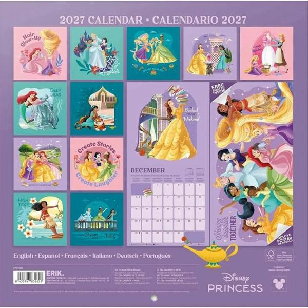Disney Princess Calendar 2027, Wall Calendars, Month To View, Entertainment, Gift