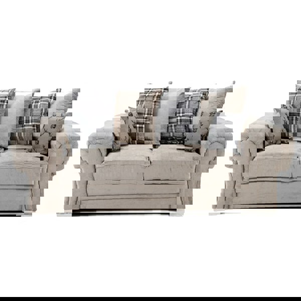 Furnishings For Less Milan Chesterfield Fabric 3 Seater Sofa - Scatter Back