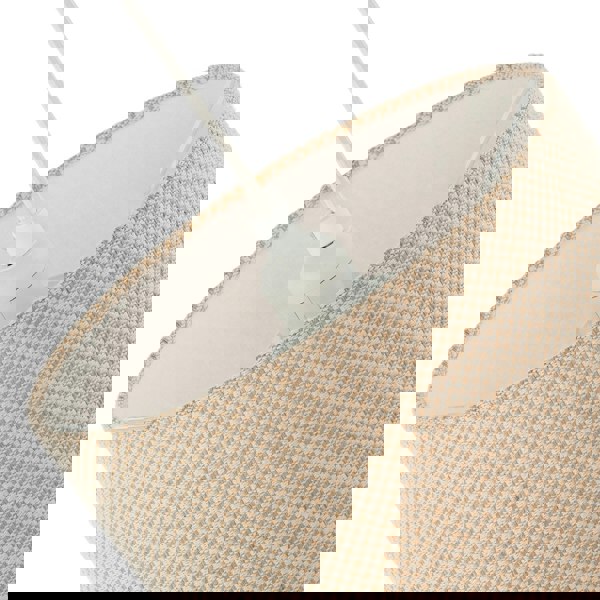 Two Tone Natural Linen Fabric in Taupe with Inner White Cotton Lining Image 4