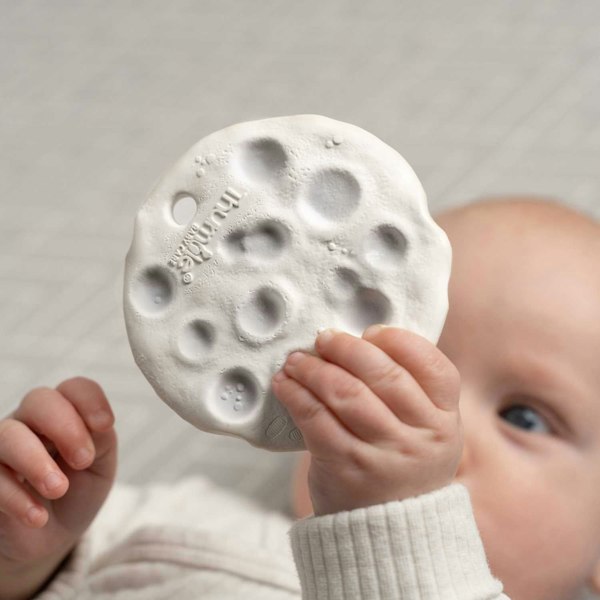 Moon Biscuit natural rubber space toy with moon graters 