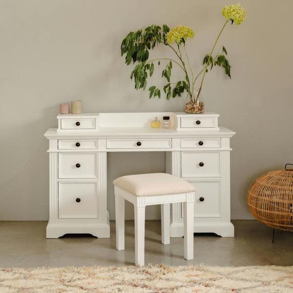 Statement Furniture Gainsborough Dressing Table with Extension Drawers. Large Dressing Table with 9 Drawers