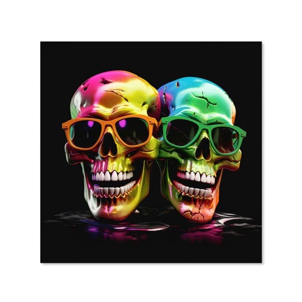 Warren Reed - Designer Happy Skeletons In Sunglasses Kitchen Splashback