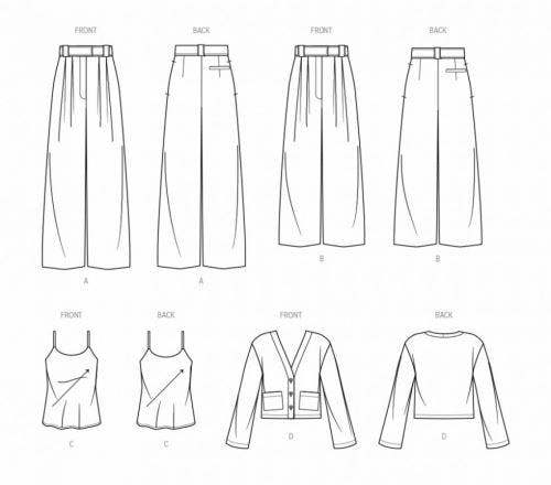 Simplicity Sewing Pattern 9827, Trousers, Tops, Cardigans for Women, W2 (20W-22W-24W-26W-28W) - Intermediate
