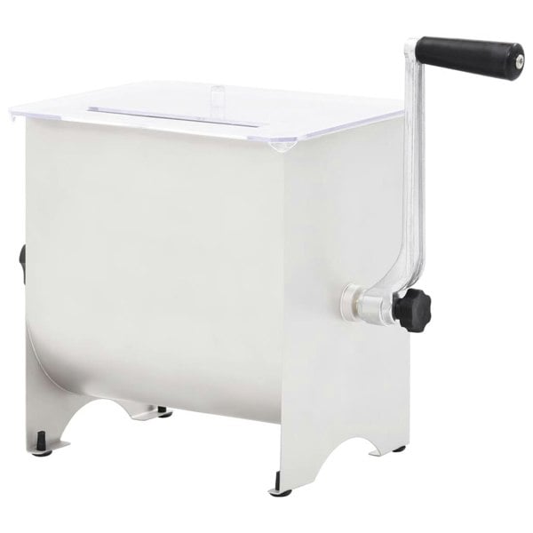 Berkfield Manual Meat Mixer with Lid Silver Stainless Steel