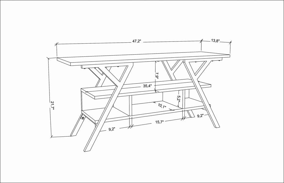 Decorotika Minerva Modern Tv Stand TV Cabinet for TV's up to 55"