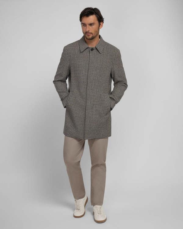 Steel & Jelly Marton - Wool Blend Houndstooth Car Coat