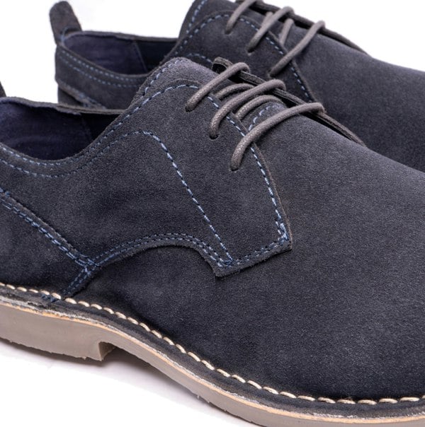 Popps JONAS Mens Suede Desert Shoes Navy