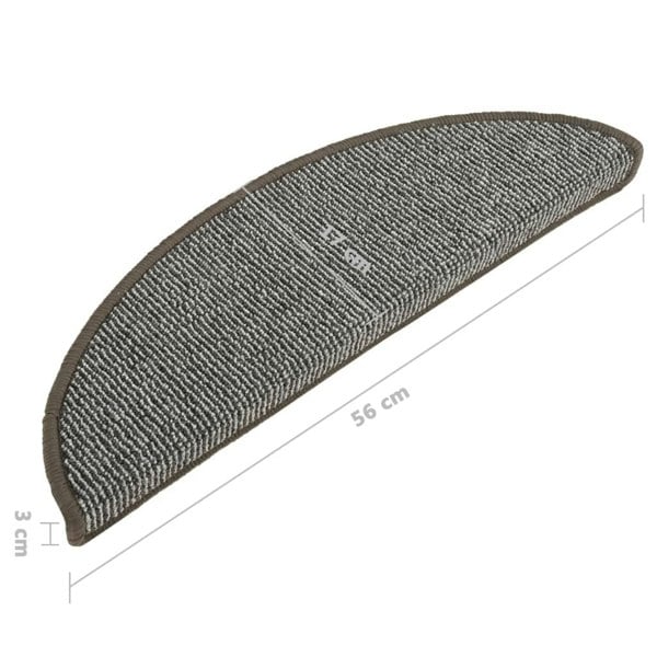 Berkfield Carpet Stair Treads 15 pcs Grey 56x17x3 cm