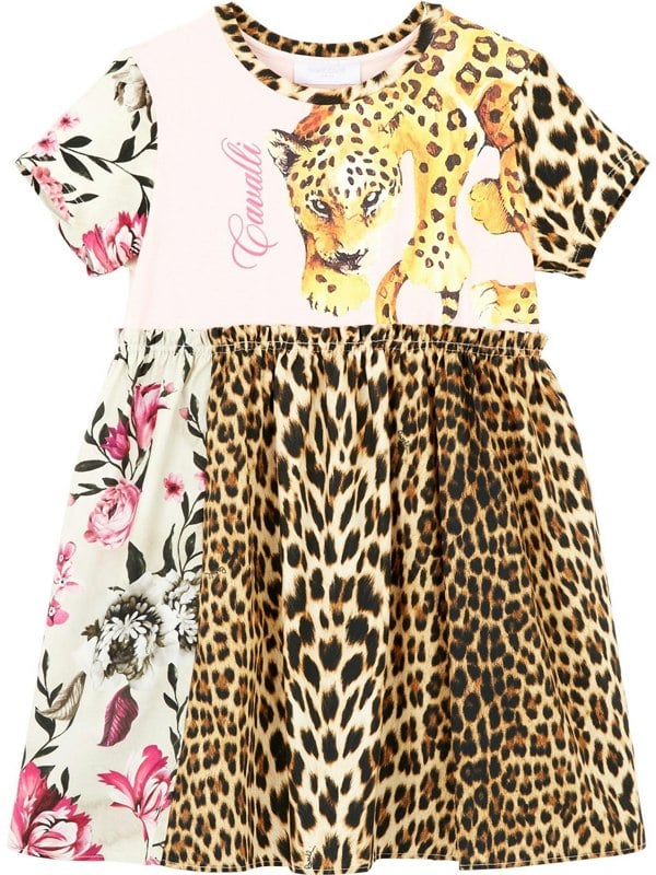 Roberto Cavalli Kids Roberto Cavalli Girl Tiger Floral Dress in Multi