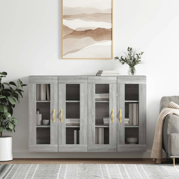 Berkfield Wall Mounted Cabinets 2 pcs Grey Sonoma Engineered Wood