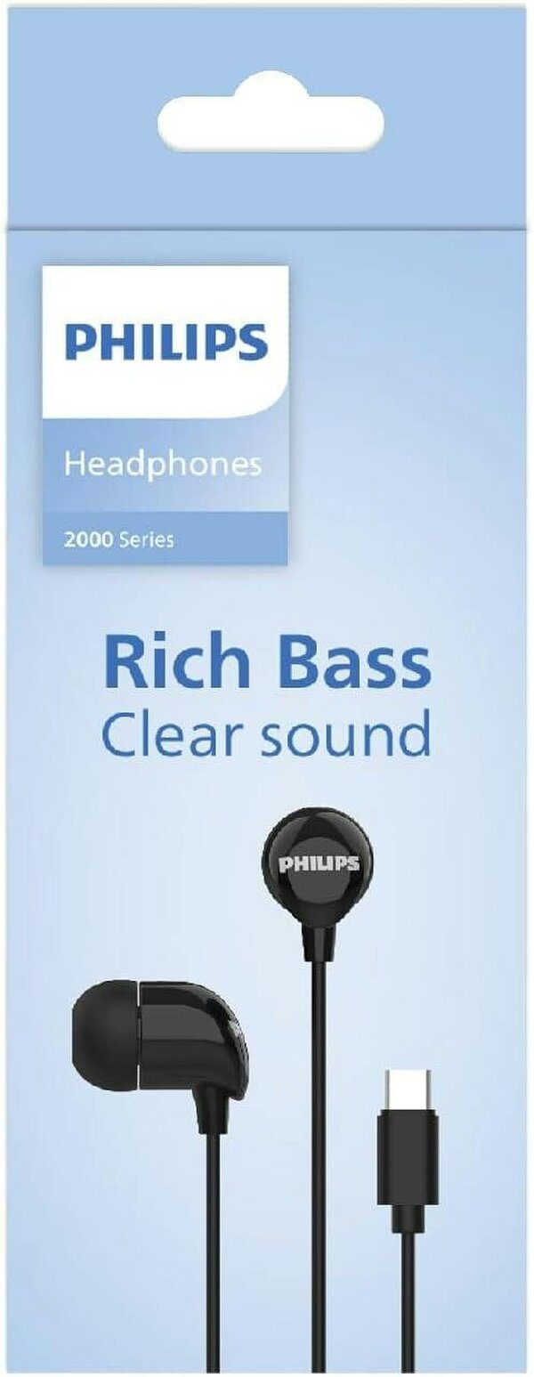 Philips TAE2146 USB-C In-ear Wired Headphones Black open box