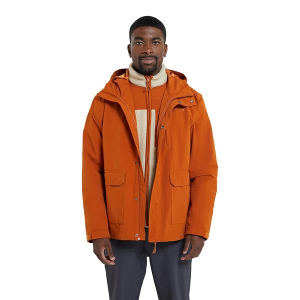 Mountain Warehouse Mens Wetlands 3 in 1 Waterproof Jacket - Rust - 
