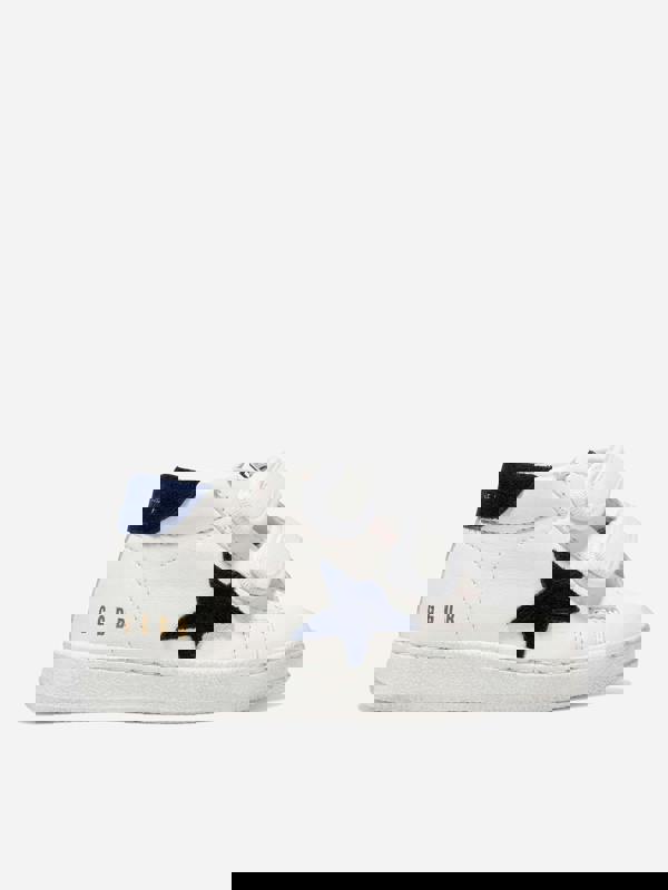 Golden Goose Kids June Leather Star Trainers in White