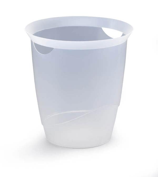 Durable TREND Plastic Waste Recycling Bin | 16 Litre | 6 Pack | Transparent