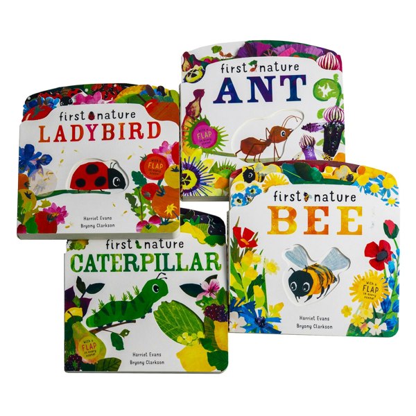 First Nature 4 Books Childrens Collection Set (Ant, Bee, Caterpillar & Ladybird)