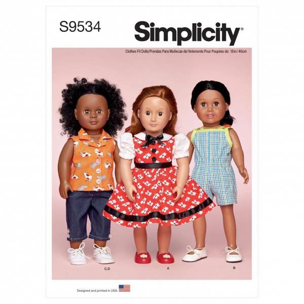 Simplicity Sewing Pattern 9534, Doll Clothes OS (One Size Only) - Easy