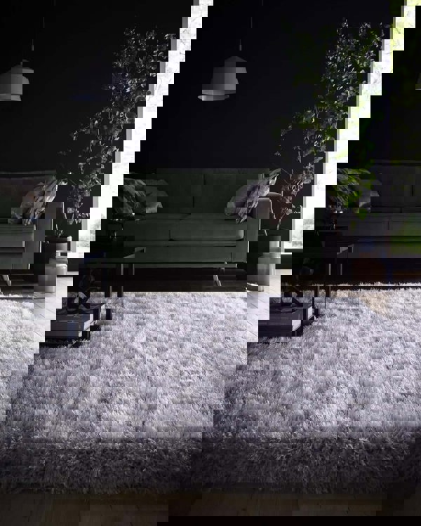 Extravagance Silver Grey Shaggy Rug | 60s Retro Glamour