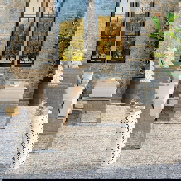 Livabliss Becki Owens Margaret-Washable Brown Grey Vintage Fringe In- & Outdoor Rug