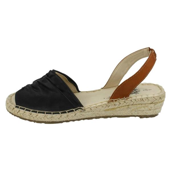 Ladies Flowers Wedge Heel Slingback Ruched Vamp Sandals