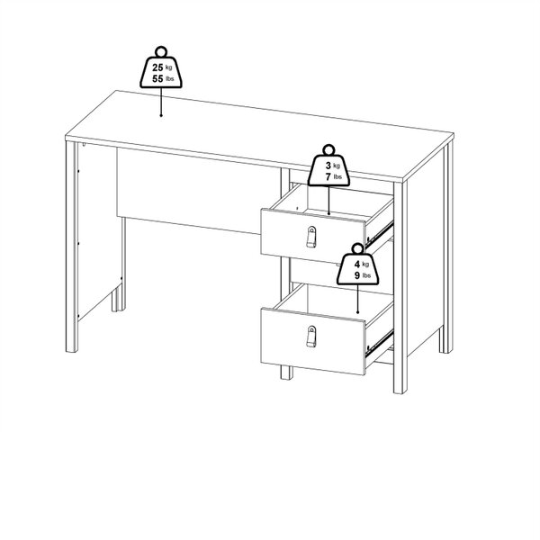 Wyld Haus Gossmere Hickory Oak Effect Office Desk 3 Drawers