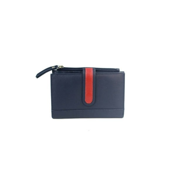 Eastern Counties Leather Womens/Ladies Contrast Leather Purse - Navy/Red