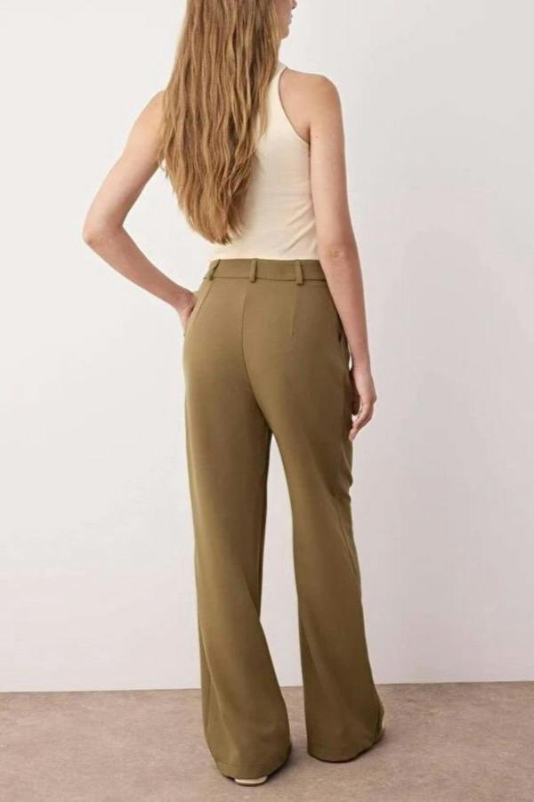 WOVCOR Pleated Wide Leg Woven Trousers