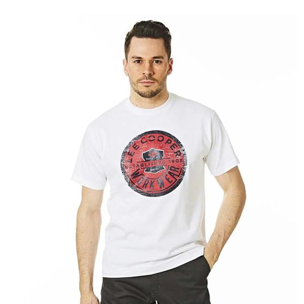 Lee Cooper Mens Graphic Print T-Shirt - White - 