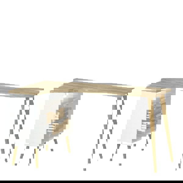 Furniture To Go Oslo Desk 2 Drawer in White and Oak