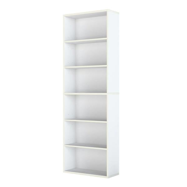 Levede Slim 6 Tier Bookshelf Narrow Bookcase  Storage Shelf Organizer Unit White